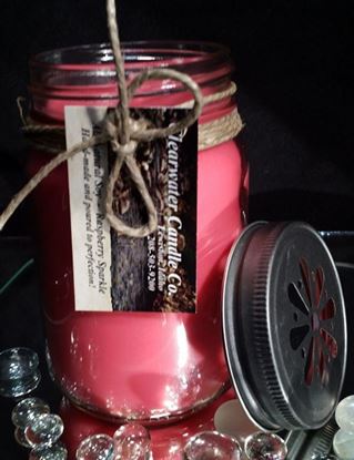 Country Collection - Raspberry Sparkle - 16oz Soy Canning Jar