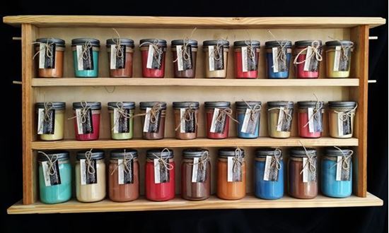 Country Collection - Recycled wood display - 8oz jelly and 16oz Soy Canning Jar